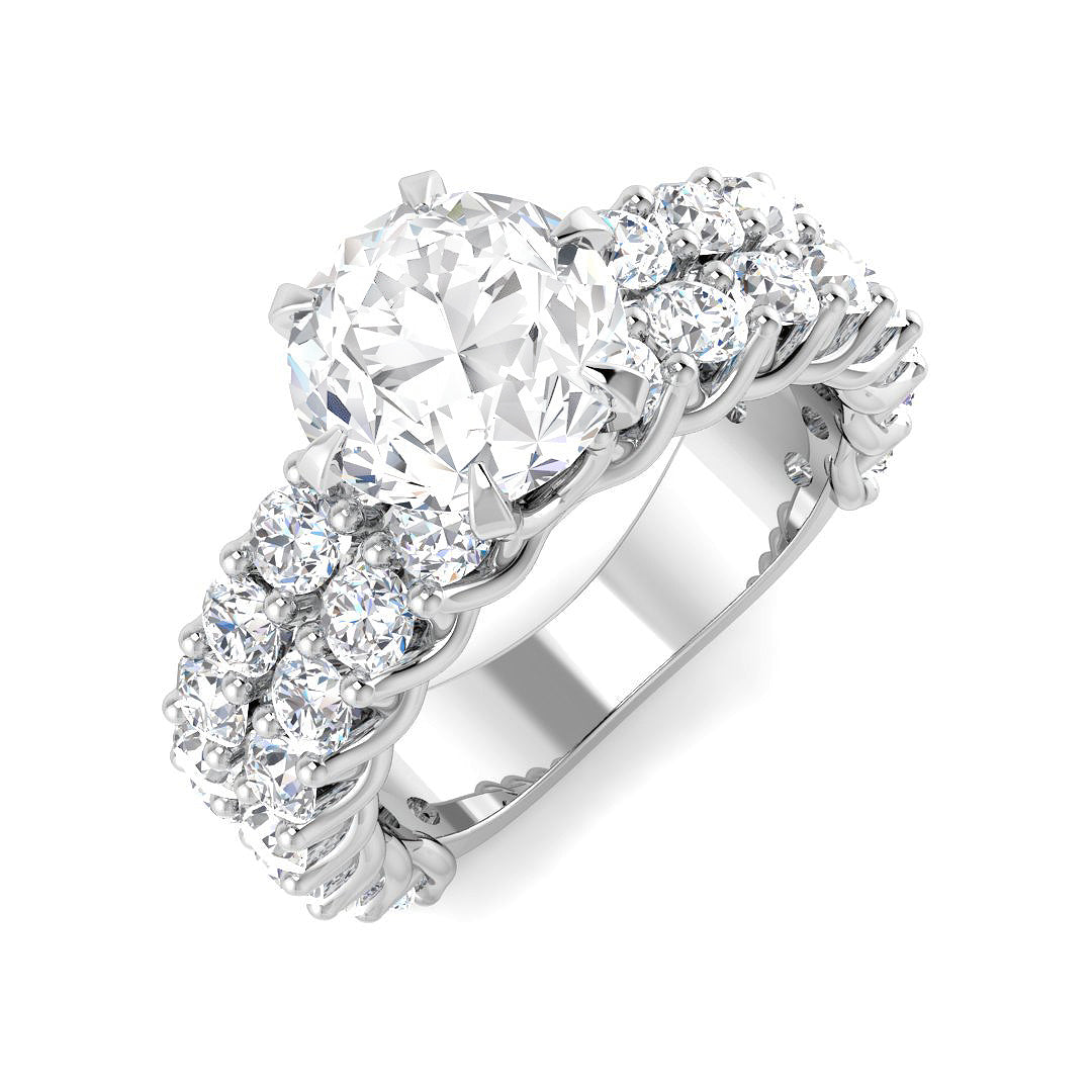 9ct White Gold Round Lab Grown Diamond Ring 1