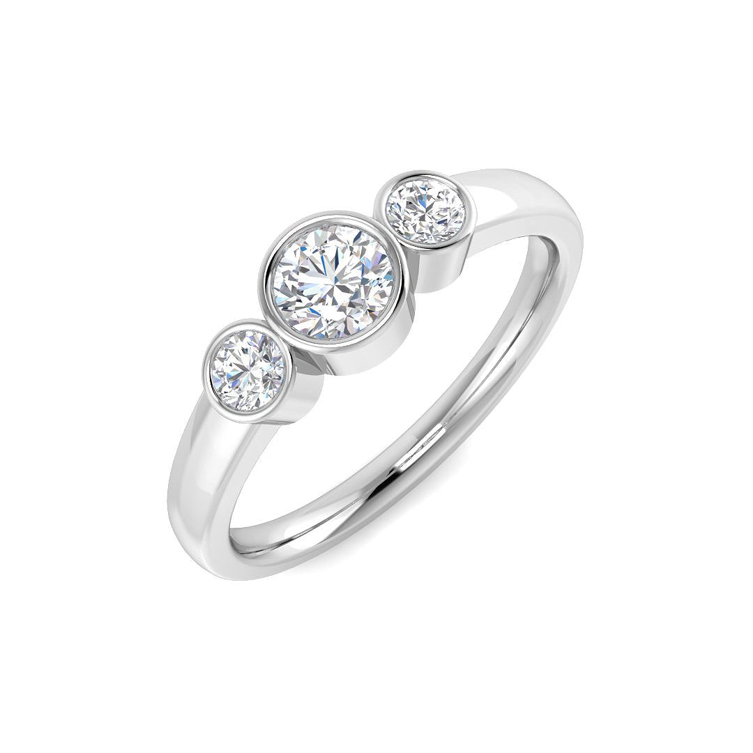 9ct White Gold Round Lab Grown Diamond Ring 1