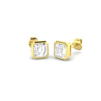 9ct Yellow Gold Asscher Cut Lab Grown Diamond Earrings 1