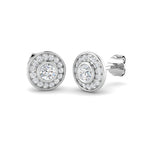 9ct White Gold Round Lab Grown Diamond Earrings 1