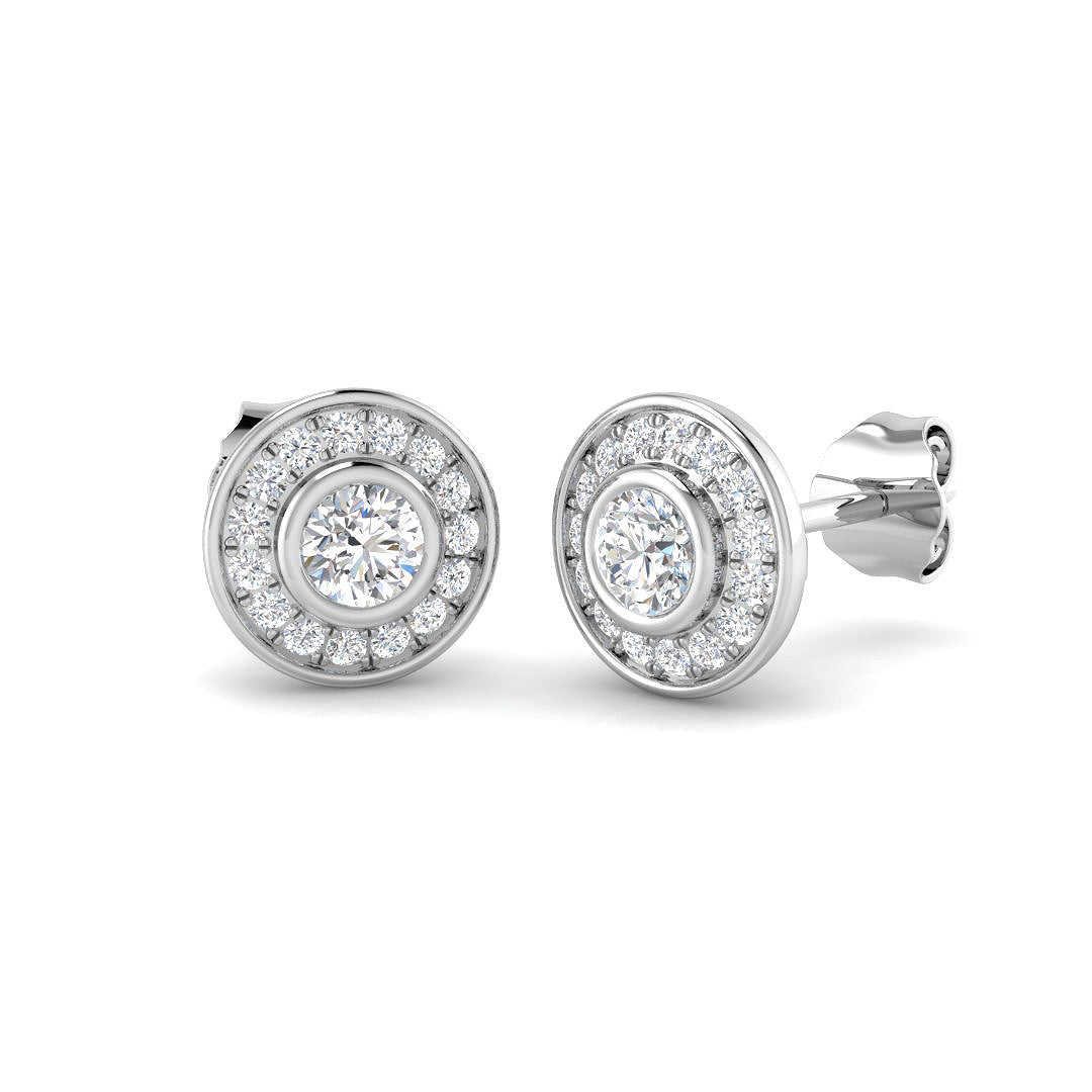 9ct White Gold Round Lab Grown Diamond Earrings 1