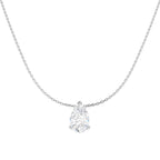 9ct White Gold Pear Lab Grown Diamond Necklace 1