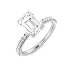 Platinum Emerald Cut Lab Grown Diamond Ring 1
