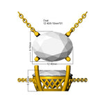 9ct White Gold Oval Lab Grown Diamond Necklace 2