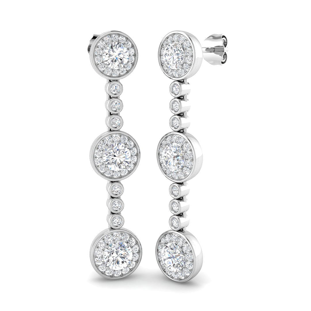 9ct White Gold Round Lab Grown Diamond Earrings 1