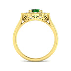 18ct Yellow Gold Oval Emerald and Diamond Ring 2