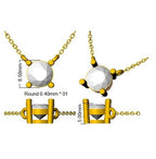 9ct Yellow Gold Round Lab Grown Diamond Necklace 2