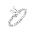 9ct White Gold Radiant Lab Grown Diamond Ring 1