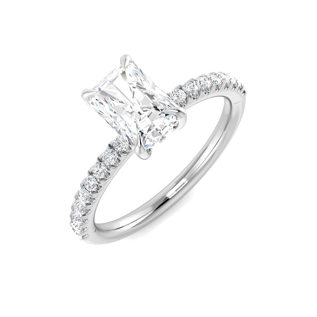 Platinum Radiant Lab Grown Diamond Ring 1