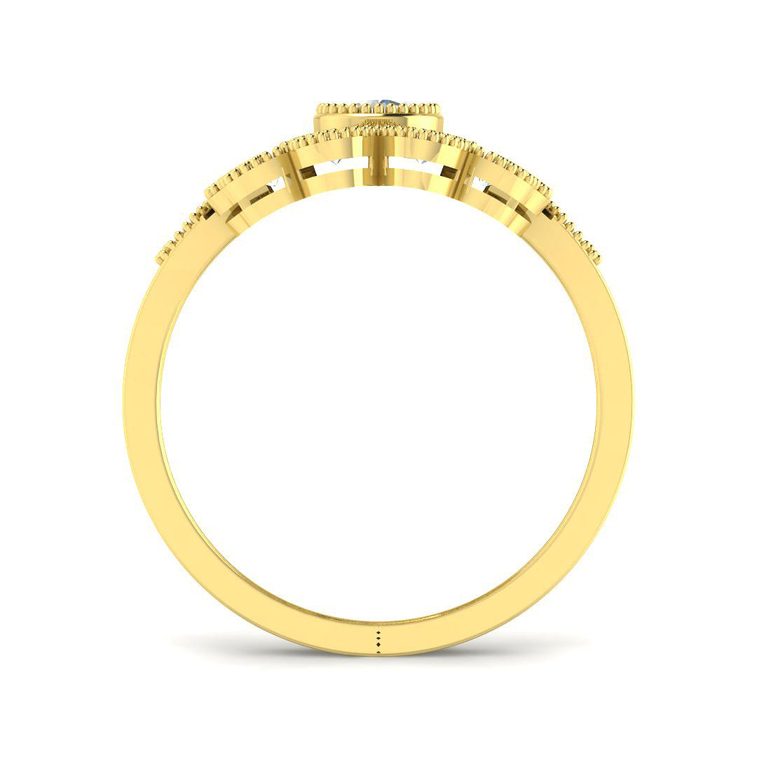 9ct Yellow Gold Round Cvd Old Cut Ring 2