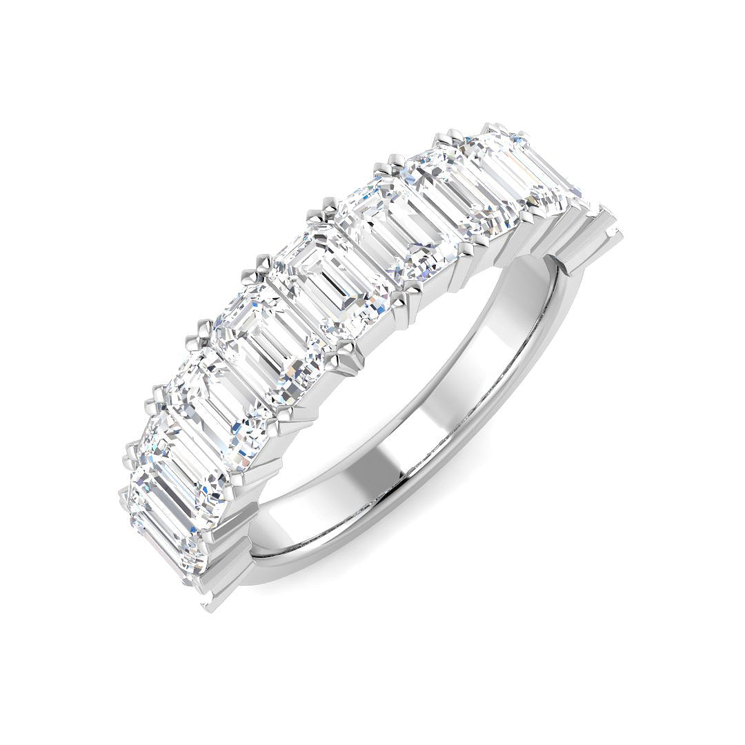 9ct White Gold Emerald Cut Lab Grown Diamond Ring 1