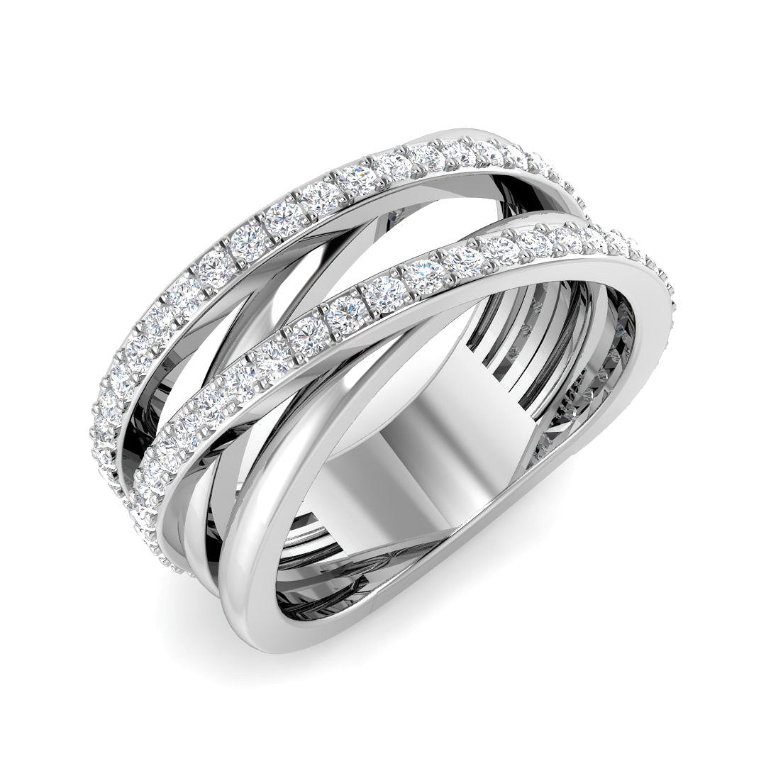 9ct White Gold Round Lab Grown Diamond Ring 1