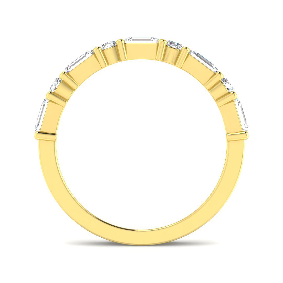 9ct Yellow Gold Emerald Cut Lab Grown Diamond Ring 2