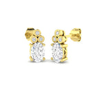 9ct Yellow Gold Oval Lab Grown Diamond Earrings 1