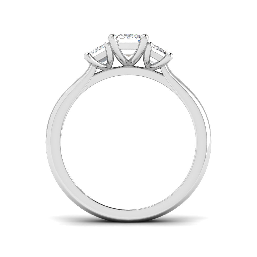 9ct White Gold Emerald Cut Lab Grown Diamond Ring 2