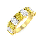 9ct Yellow Gold Oval Lab Grown Diamond and Lab Yellow Diamond Ring 1
