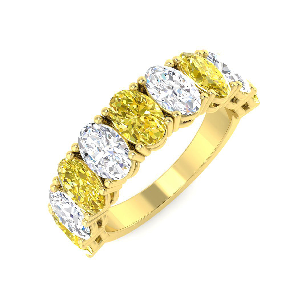 9ct Yellow Gold Oval Lab Grown Diamond and Lab Yellow Diamond Ring 1