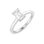 9ct White Gold Emerald Cut Lab Grown Diamond Ring 1