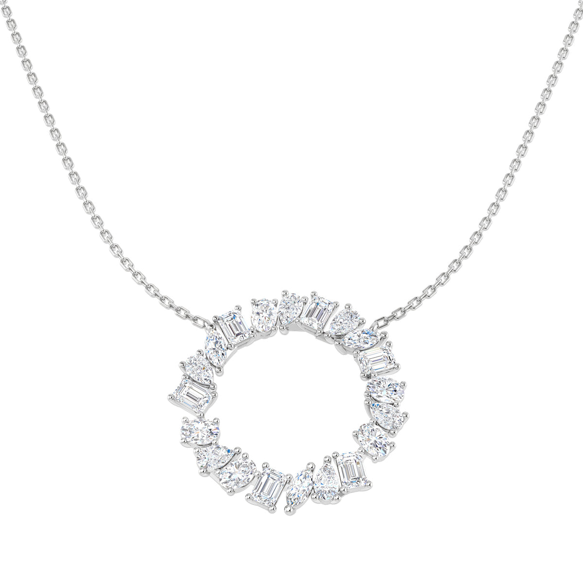 9ct White Gold Emerald Cut and Marquise and Oval and Pear Lab Grown Diamond Necklace 1