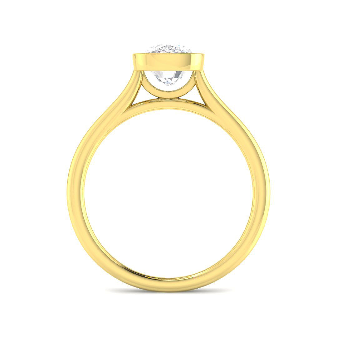 9ct Yellow Gold Cushion Lab Grown Diamond Ring 2