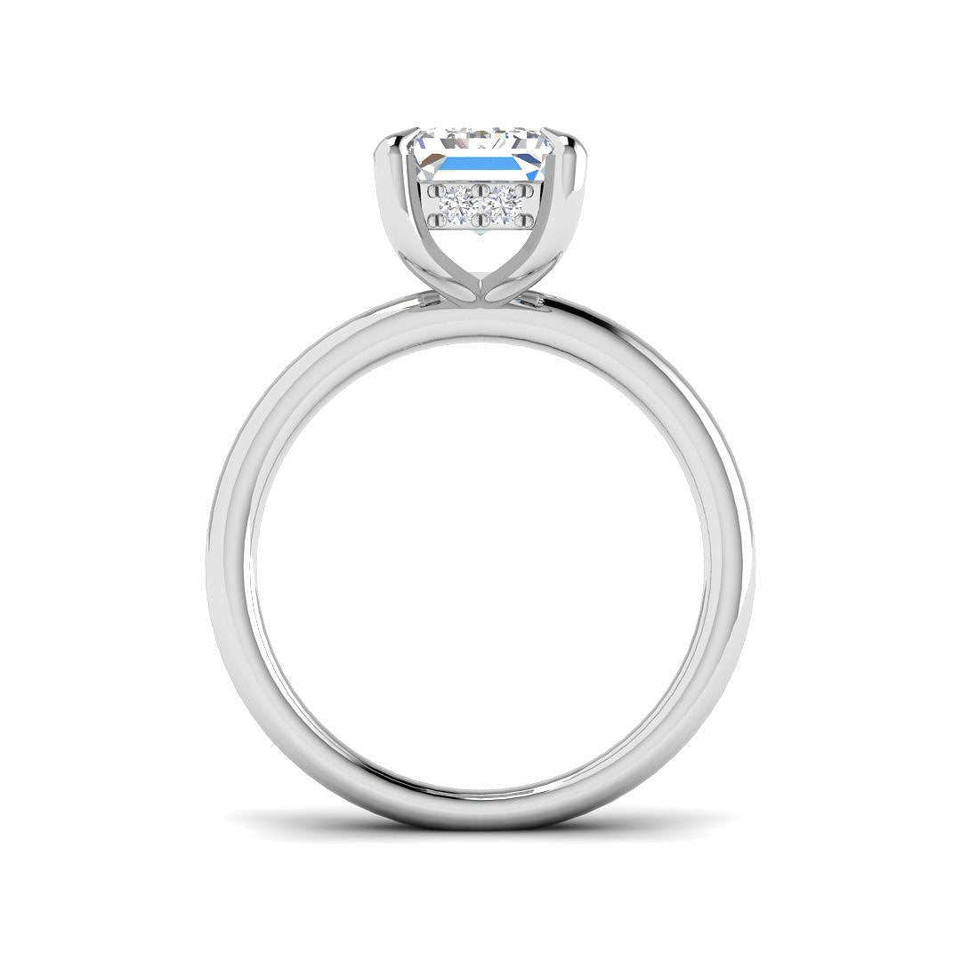 9ct White Gold Emerald Cut Lab Grown Diamond Ring 2