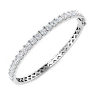 9ct White Gold Round Lab Grown Diamond Bangle 1