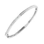 9ct White Gold Round Lab Grown Diamond Bangle 1