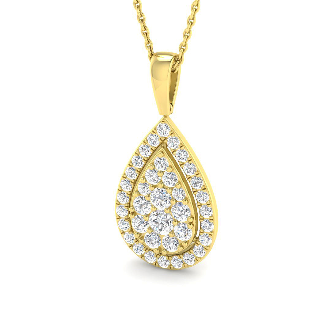 9ct Yellow Gold Round Lab Grown Diamond Pendant 1