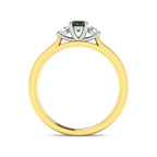 18ct Two Tone Oval Teal Sapphire and Diamond Ring 2