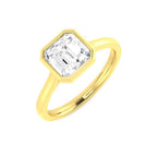 9ct Yellow Gold Asscher Cut Lab Grown Diamond Ring 1