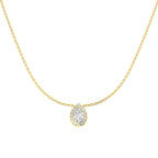 9ct Yellow Gold Pear Lab Grown Diamond Necklace 1