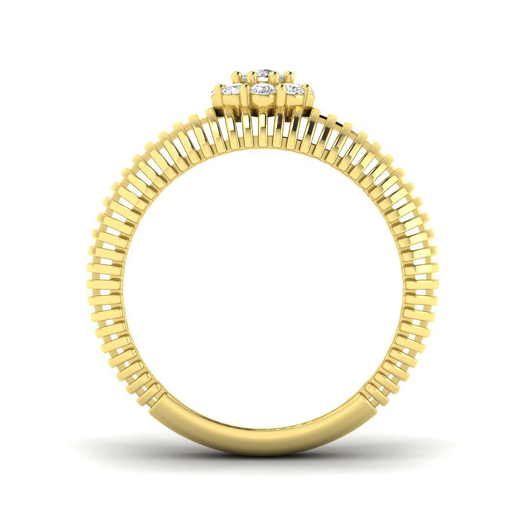 9ct Yellow Gold Round Lab Grown Diamond Ring 2