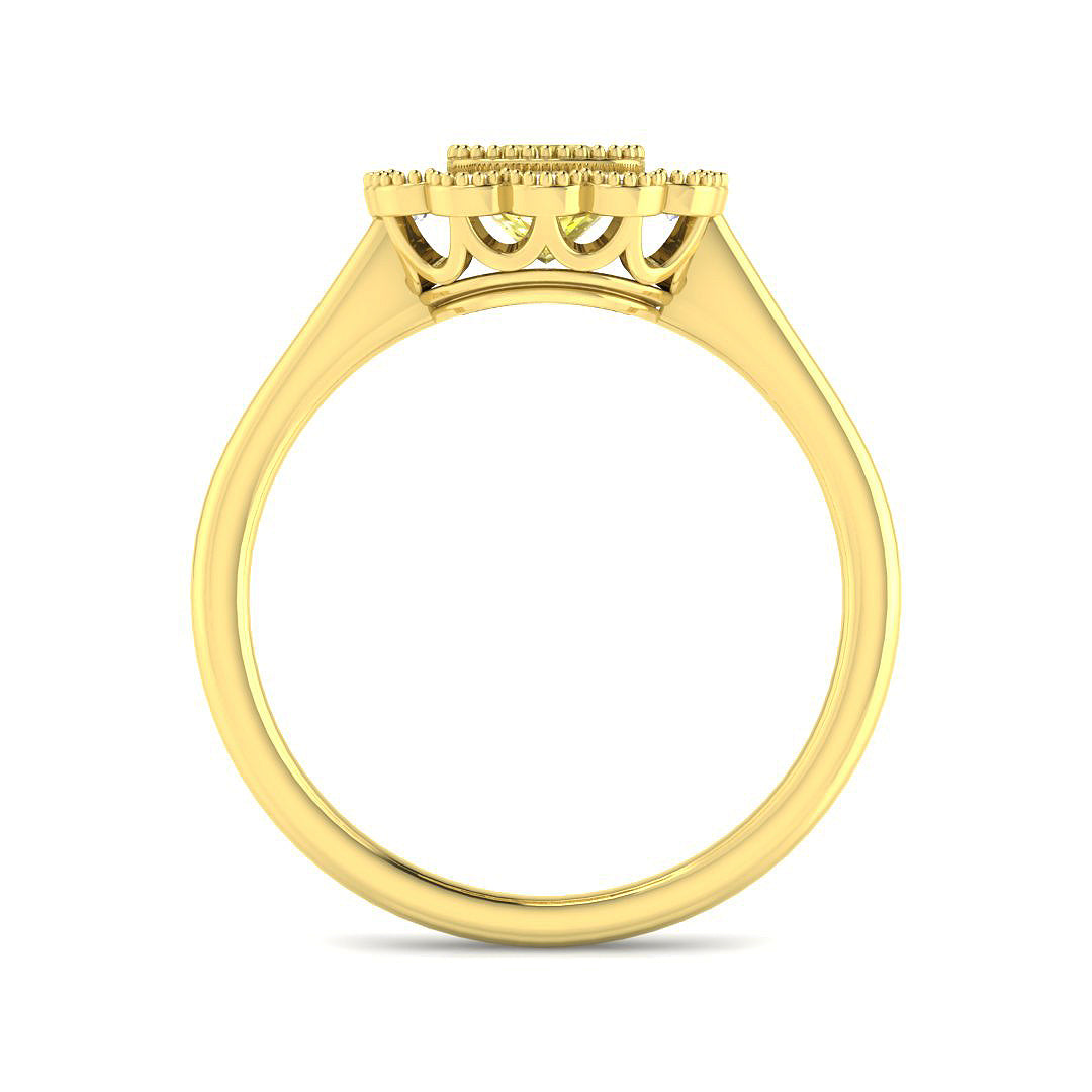 9ct Yellow Gold Cushion Diamond Ring 2