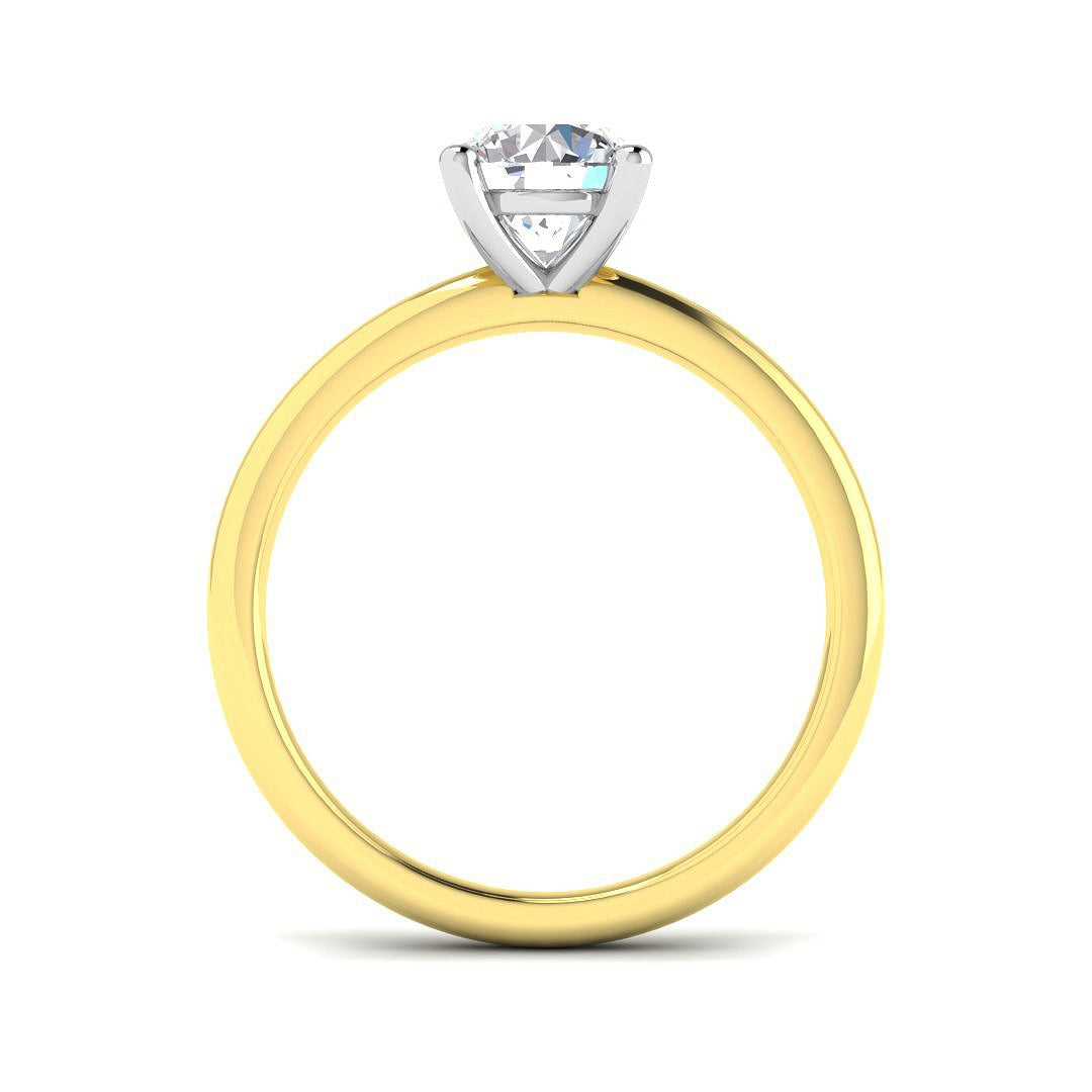 18ct Two Tone Round Lab Grown Diamond Ring 2