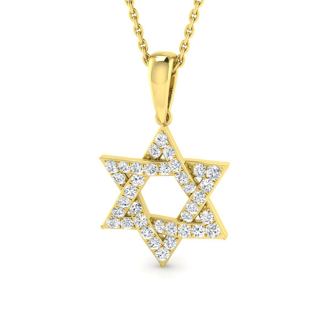 9ct Yellow Gold Round Lab Grown Diamond Pendant 1