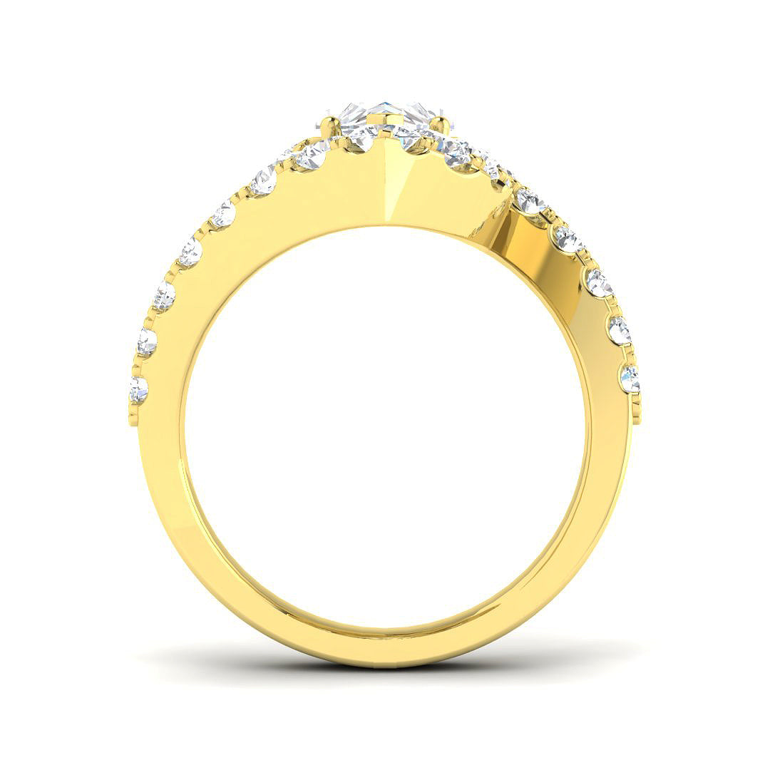 9ct Yellow Gold Marquise Lab Grown Diamond Ring 2