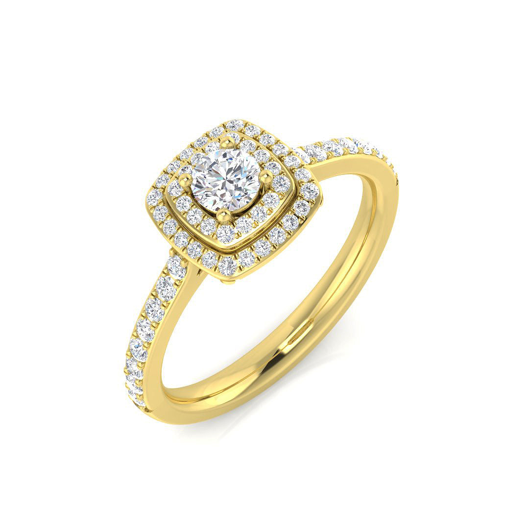9ct Yellow Gold Round Lab Grown Diamond Ring 1