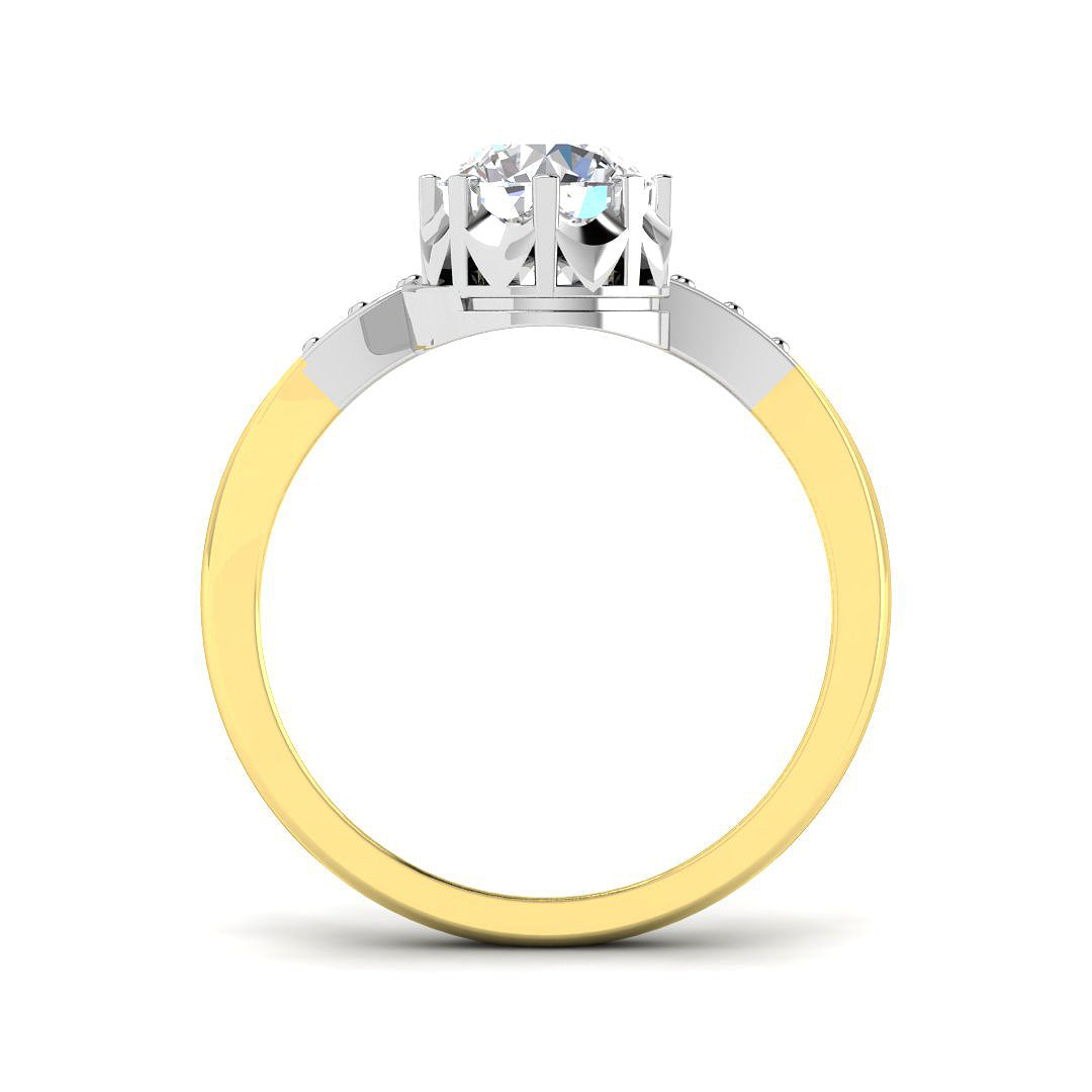 9ct Two Tone Round Lab Grown Diamond Ring 2