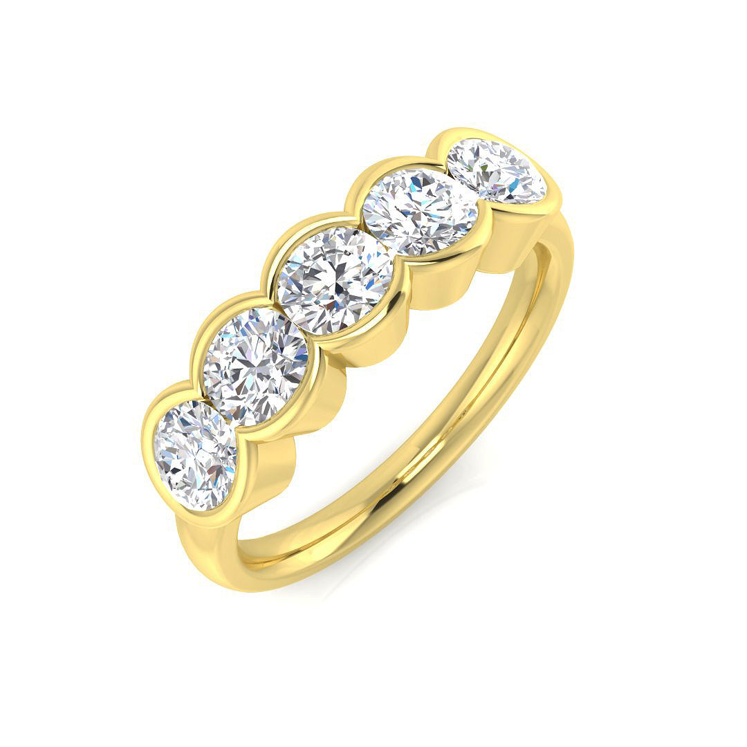 18ct Yellow Gold Round Lab Grown Diamond Ring 1