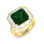 18ct Yellow Gold Baguette and Oval Emerald and Diamond Ring 1