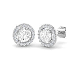 9ct White Gold Round Lab Grown Diamond Earrings 1