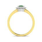18ct Yellow Gold Oval Emerald and Diamond Ring 2