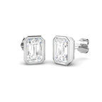 9ct White Gold Radiant Lab Grown Diamond Earrings 1