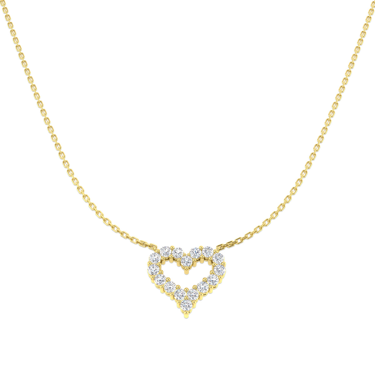 9ct Yellow Gold Round Lab Grown Diamond Necklace 1