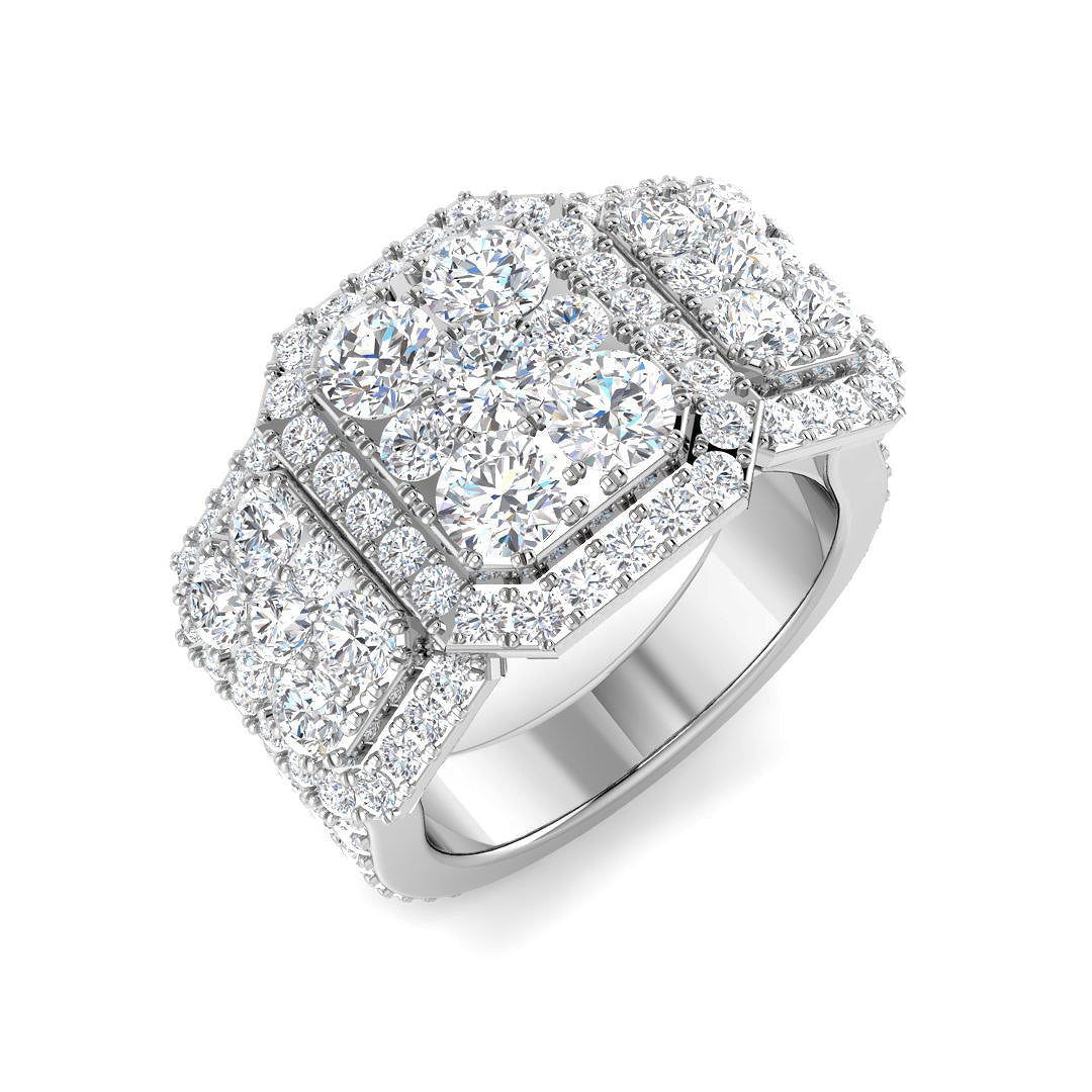 9ct White Gold Round Lab Grown Diamond Ring 1