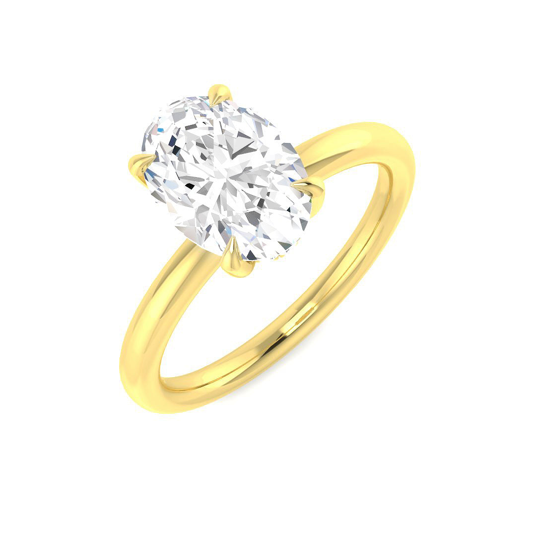 9ct Yellow Gold Oval Lab Grown Diamond Ring 1