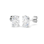 9ct White Gold Oval Lab Grown Diamond Earrings 1