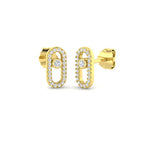 9ct Yellow Gold Round Lab Grown Diamond Earrings 1