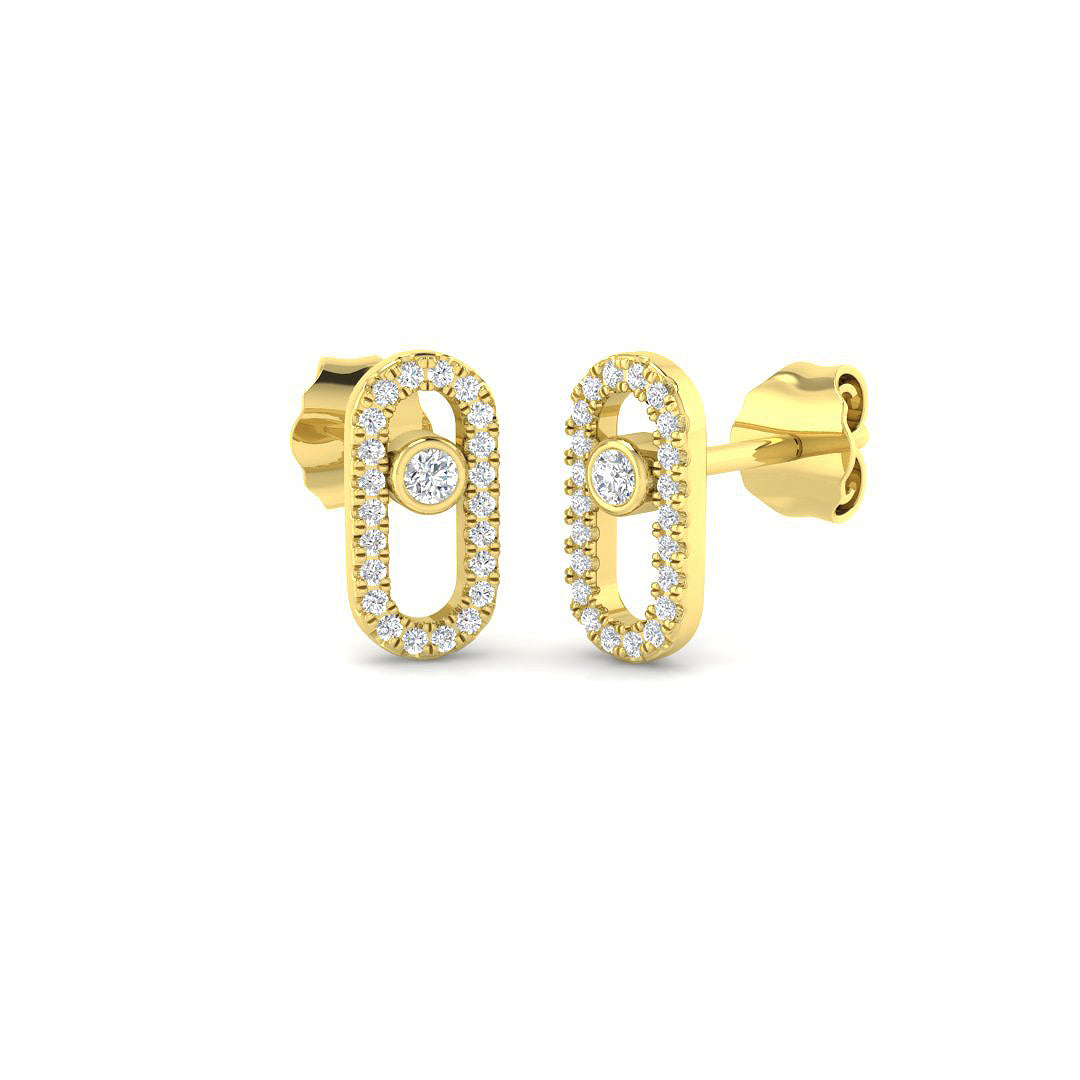 9ct Yellow Gold Round Lab Grown Diamond Earrings 1