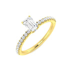 9ct Yellow Gold Emerald Cut Lab Grown Diamond Ring 1